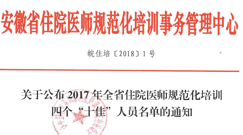 我院腫瘤科李仲然醫(yī)師獲得安徽省住培“十佳帶教老師”稱號(圖1)