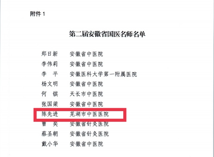 【喜報】蕪湖市中醫(yī)醫(yī)院多人獲評第二屆安徽省國醫(yī)名師、第三屆安徽省名中醫(yī)、第一屆安徽省名中藥師(圖2)